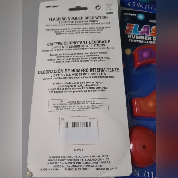 Party birthday, flashing number decoration for cake stand base new 4 … - Picture 5 of 5